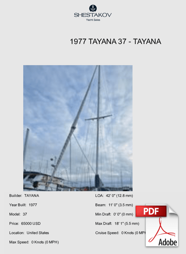 1977 Tayana 37 - 37 - 1977