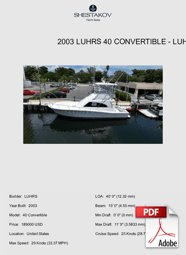 2003 Luhrs 40 Convertible - 40 Convertible - 2003