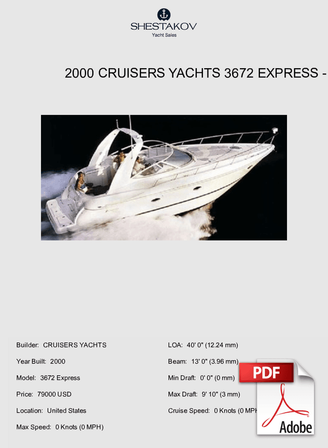 2000 Cruisers Yachts 3672 Express - 3672 Express - 2000