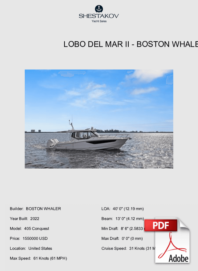 Lobo Del Mar II - 405 Conquest - 2022