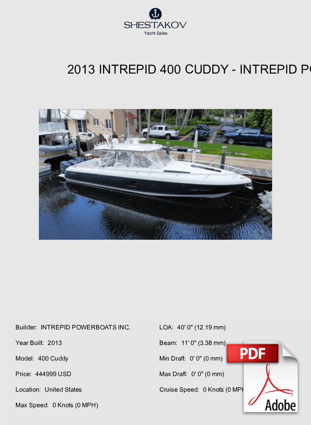 2013 Intrepid 400 Cuddy - 400 Cuddy - 2013