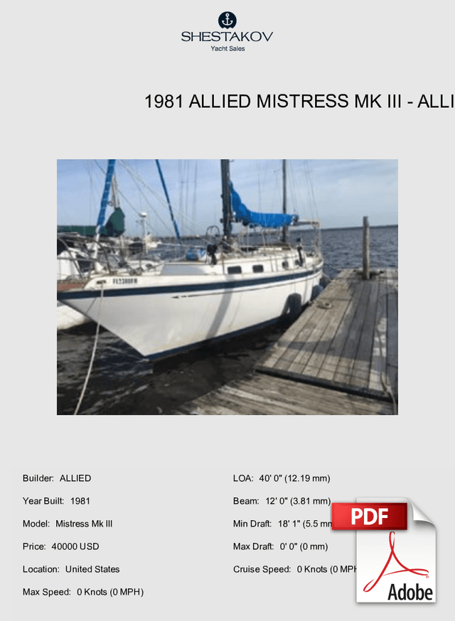 1981 Allied Mistress Mk III - Mistress Mk III - 1981