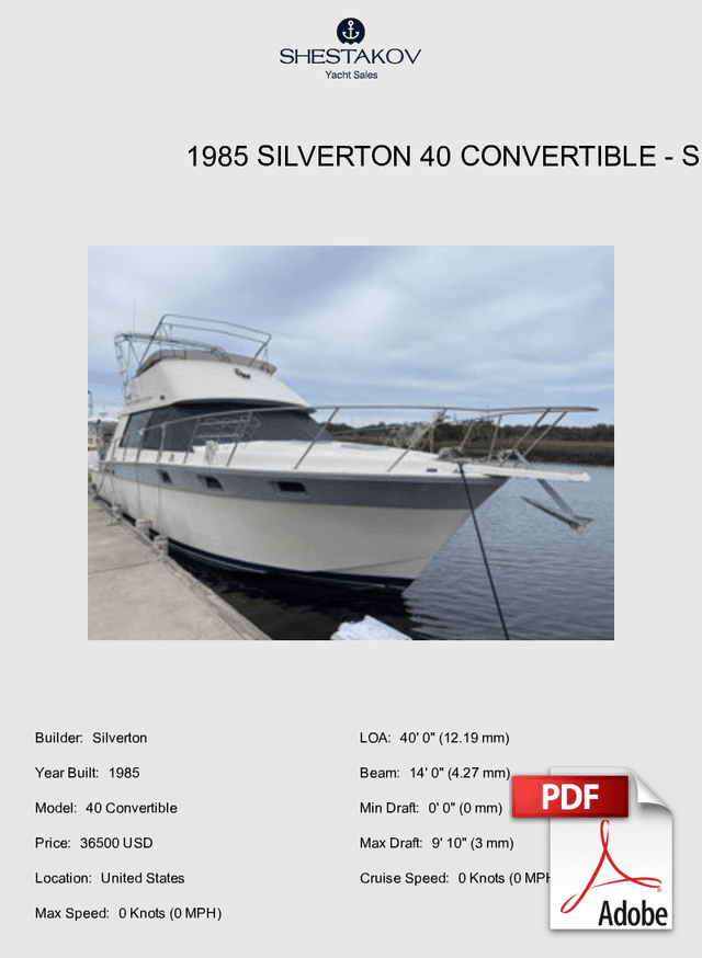 1985 Silverton 40 Convertible - 40 Convertible - 1985