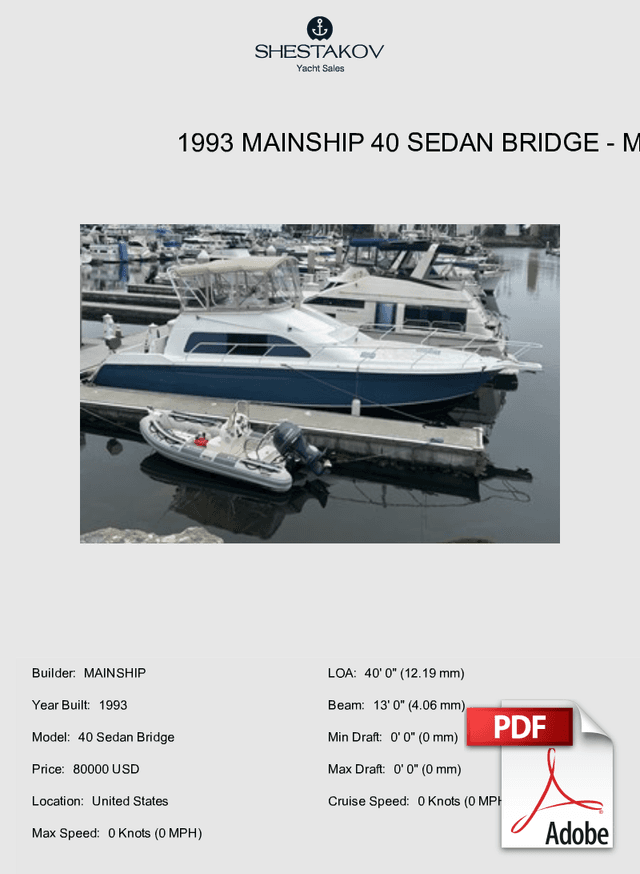 1993 Mainship 40 Sedan Bridge - 40 Sedan Bridge - 1993