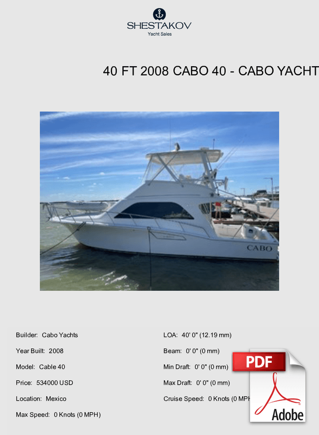 40 ft 2008 Cabo 40 - Cable 40 - 2008