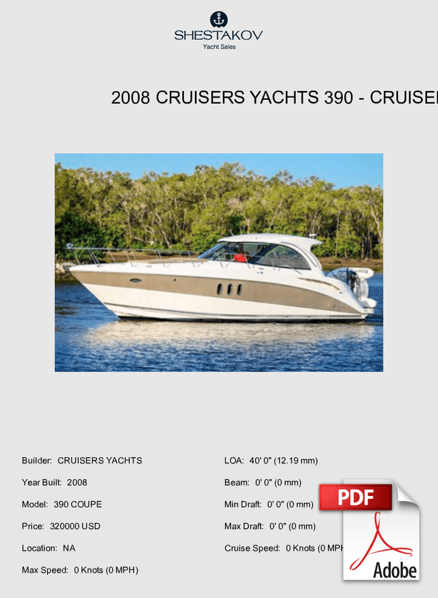 2008 Cruisers Yachts 390 - 390 COUPE - 0