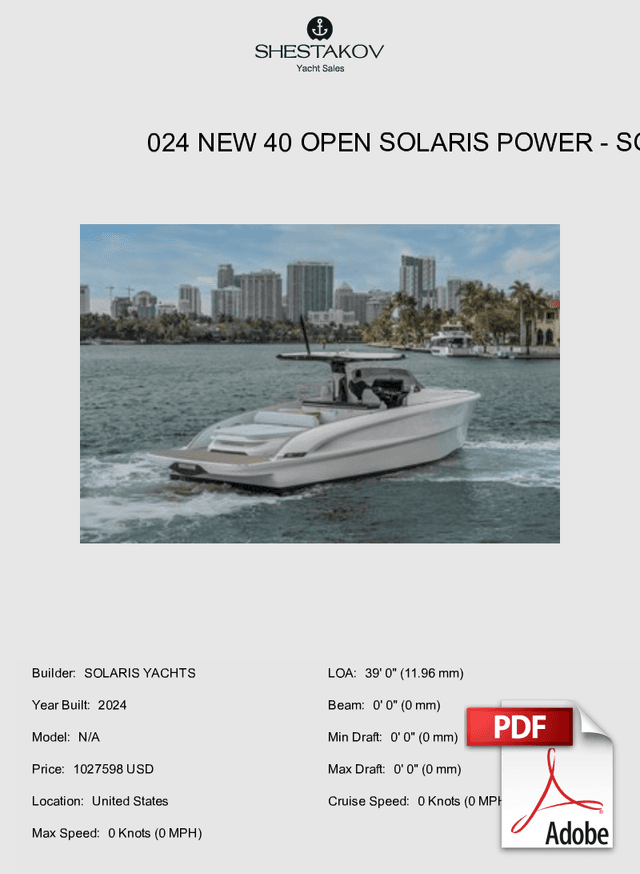 024 NEW 40 OPEN SOLARIS POWER - N/A - 2024