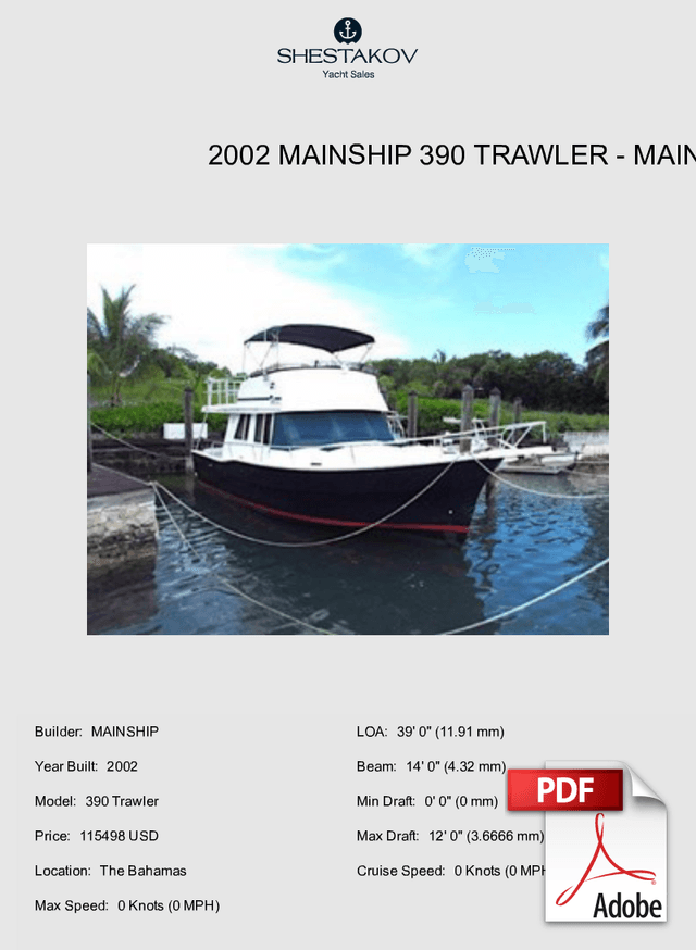 2002 Mainship 390 Trawler - 390 Trawler - 2002