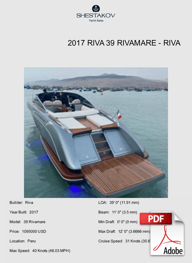 2017 Riva 39 Rivamare - 39 Rivamare - 2017