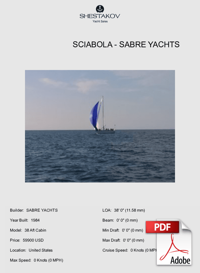 Sciabola - 38 Aft Cabin - 1984