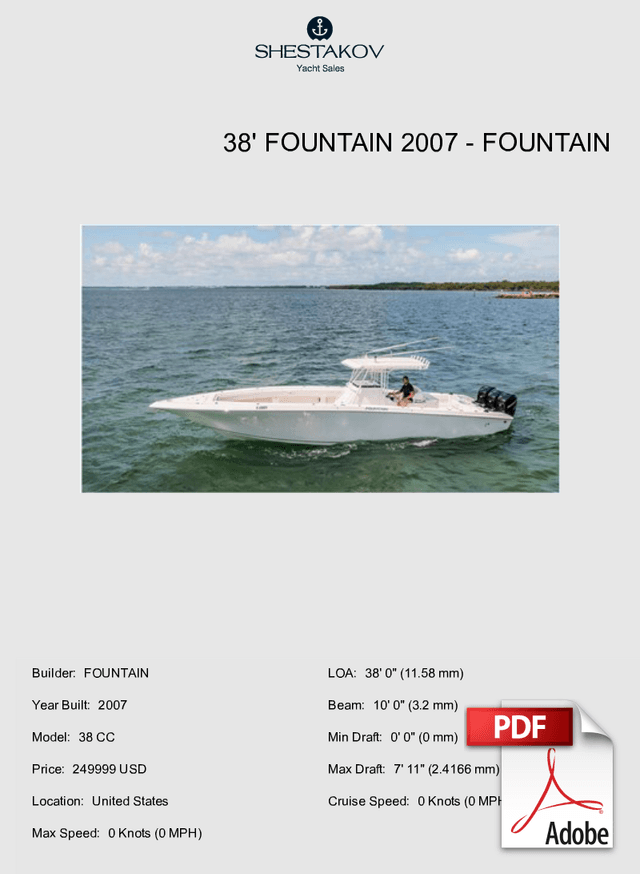 38' Fountain 2007 - 38 CC - 2007