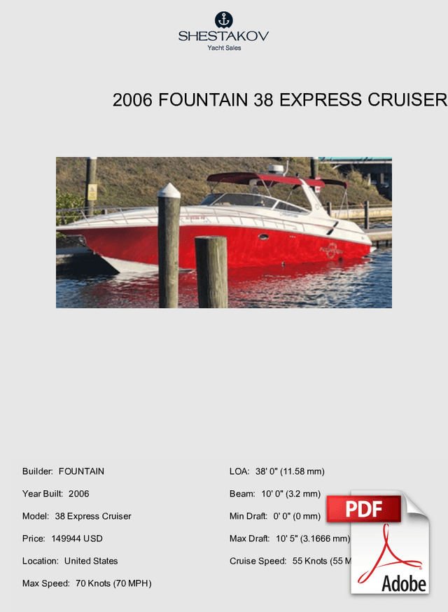 2006 Fountain 38 Express Cruiser - 38 Express Cruiser - 2006