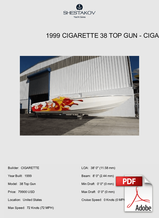 1999 Cigarette 38 Top Gun - 38 Top Gun - 1999