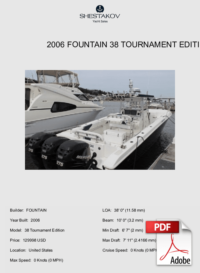 2006 Fountain 38 Tournament Edition - 38 Tournament Edition - 2006