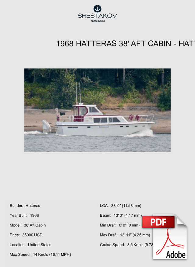 1968 Hatteras 38' Aft Cabin - 38' Aft Cabin - 1968