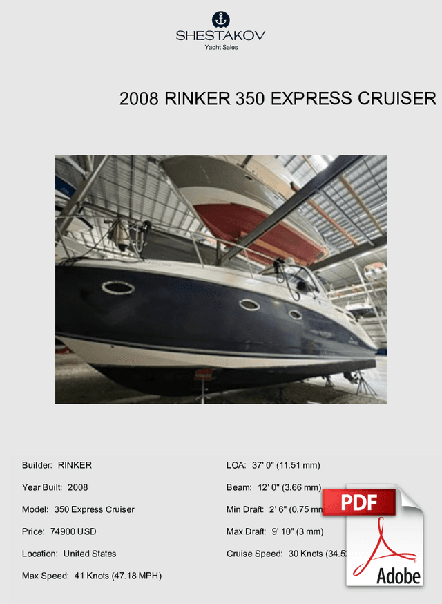 2008 Rinker 350 Express Cruiser - 350 Express Cruiser - 2008