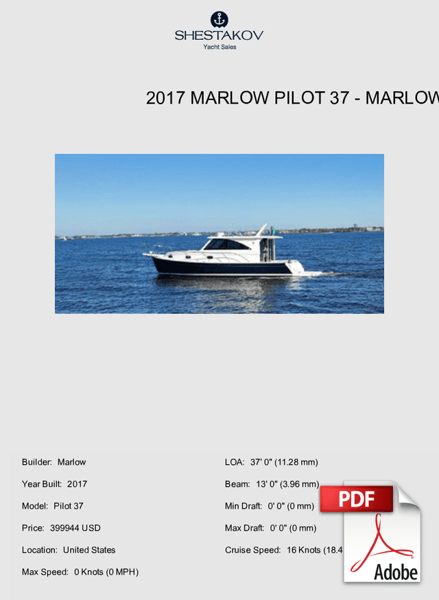 2017 Marlow Pilot 37 - Pilot 37 - 2017