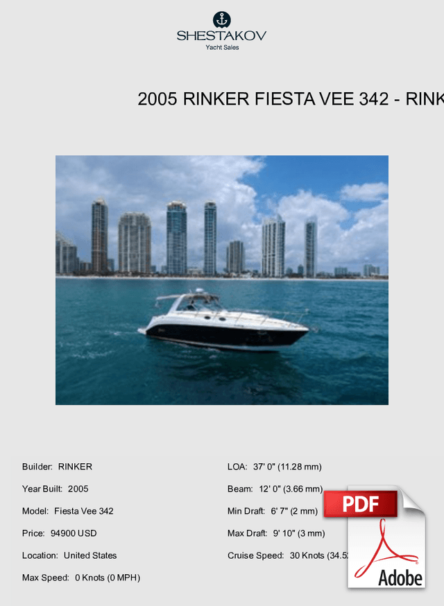 2005 Rinker Fiesta Vee 342 - Fiesta Vee 342 - 2005