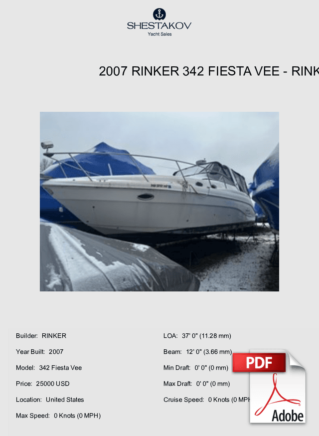 2007 Rinker 342 Fiesta Vee - 342 Fiesta Vee - 2007