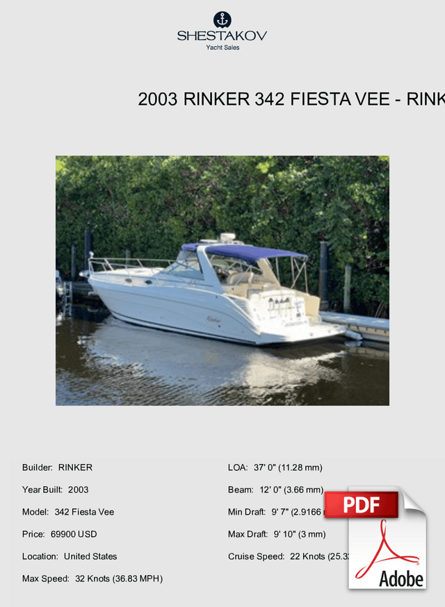 2003 Rinker 342 Fiesta Vee - 342 Fiesta Vee - 2003