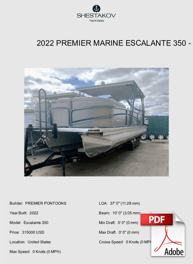 2022 Premier Marine Escalante 350 - Escalante 350 - 2022