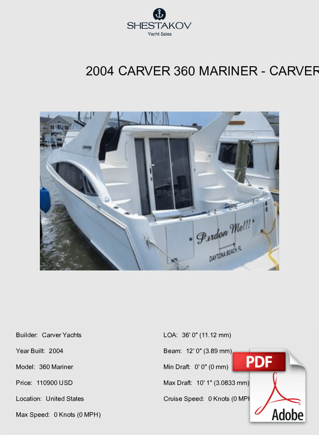 2004 Carver 360 Mariner - 360 Mariner - 2004