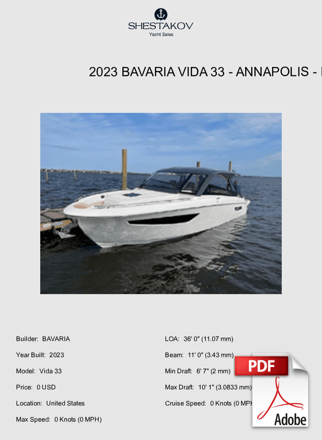 2023 Bavaria Vida 33 - Annapolis - Vida 33 - 2023