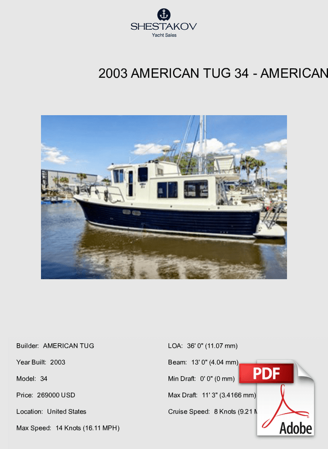 2003 American Tug 34 - 34 - 2003