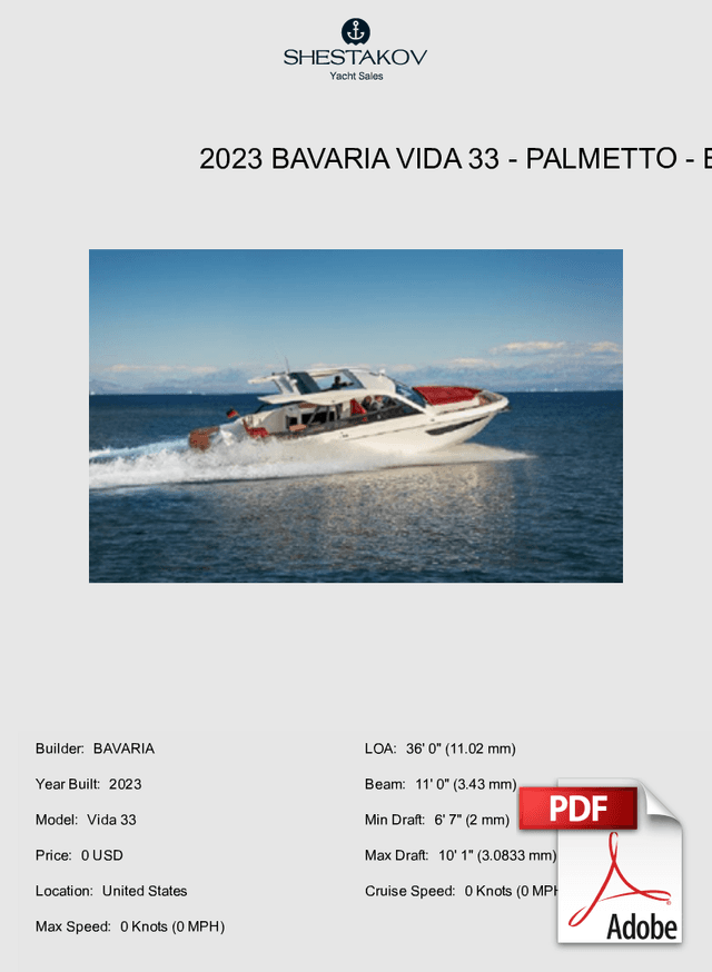 2023 Bavaria Vida 33 - Palmetto - Vida 33 - 2023