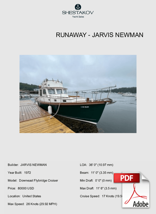 Runaway - Downeast Flybridge Cruiser - 1972