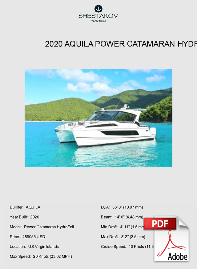 2020 Aquila Power Catamaran HydroFoil - Power Catamaran HydroFoil - 2020