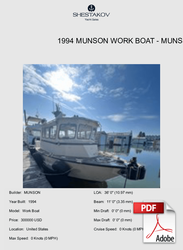 1994 Munson Work Boat - Work Boat - 1994