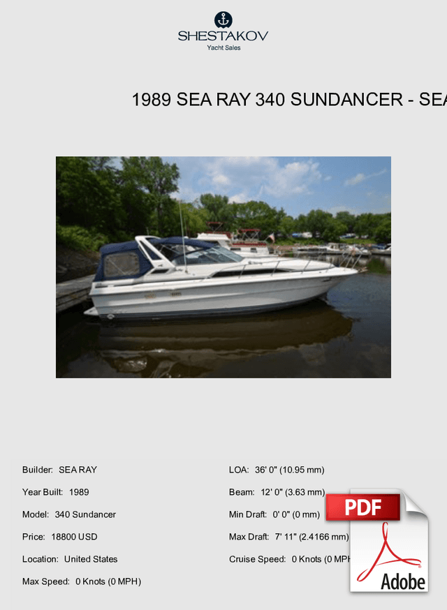 1989 Sea Ray 340 Sundancer - 340 Sundancer - 1989