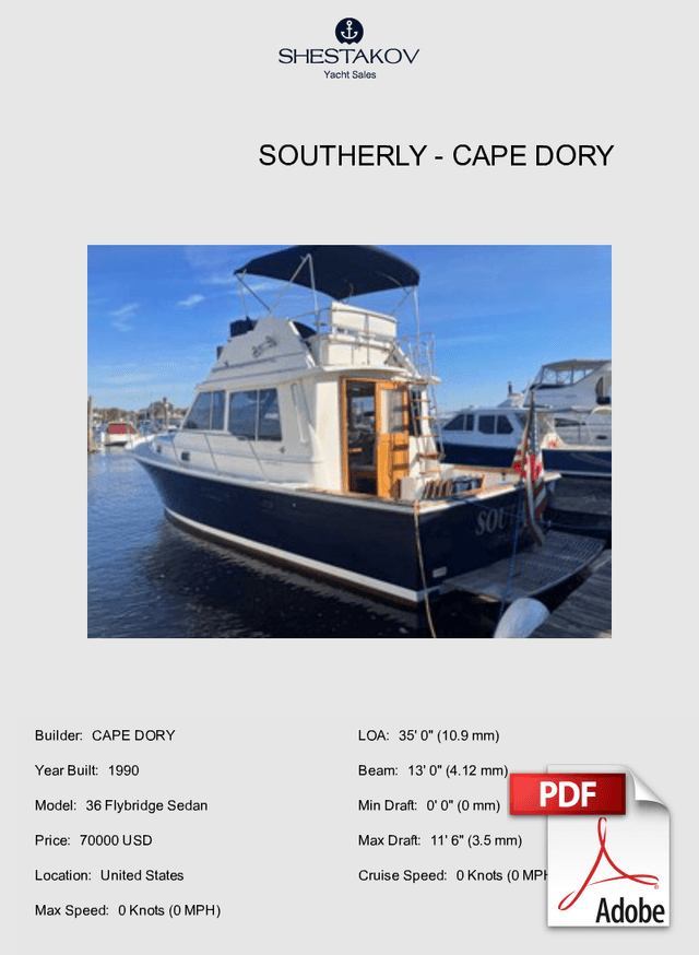 Southerly - 36 Flybridge Sedan - 1990