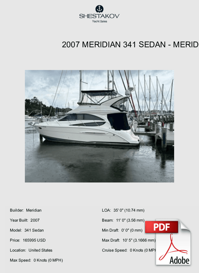 2007 Meridian 341 Sedan - 341 Sedan - 2007