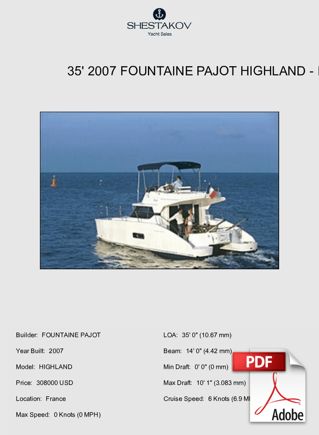 35' 2007 Fountaine Pajot HIGHLAND - HIGHLAND - 2007