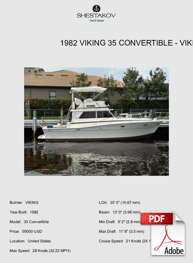 1982 Viking 35 Convertible - 35 Convertible - 1982