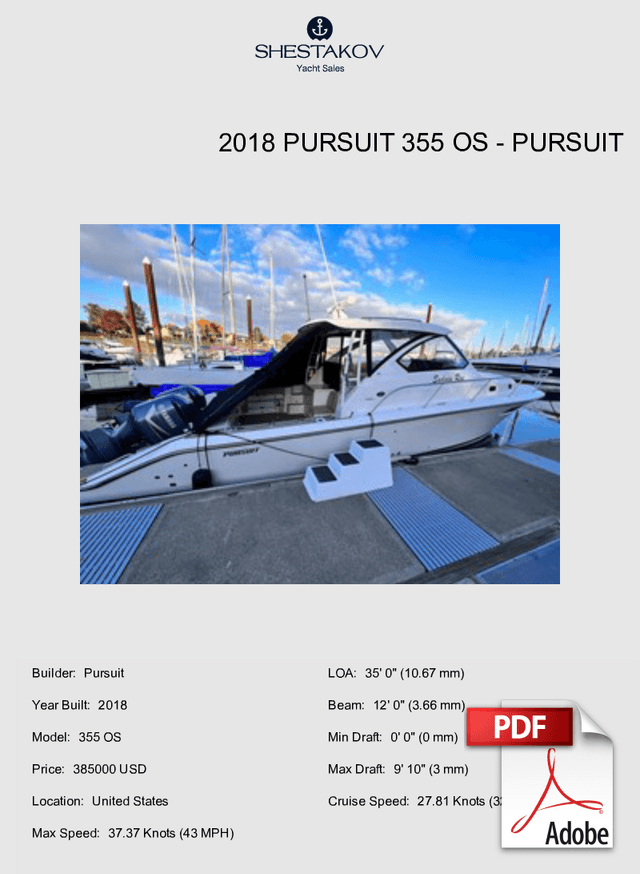 2018 Pursuit 355 OS - 355 OS - 2018