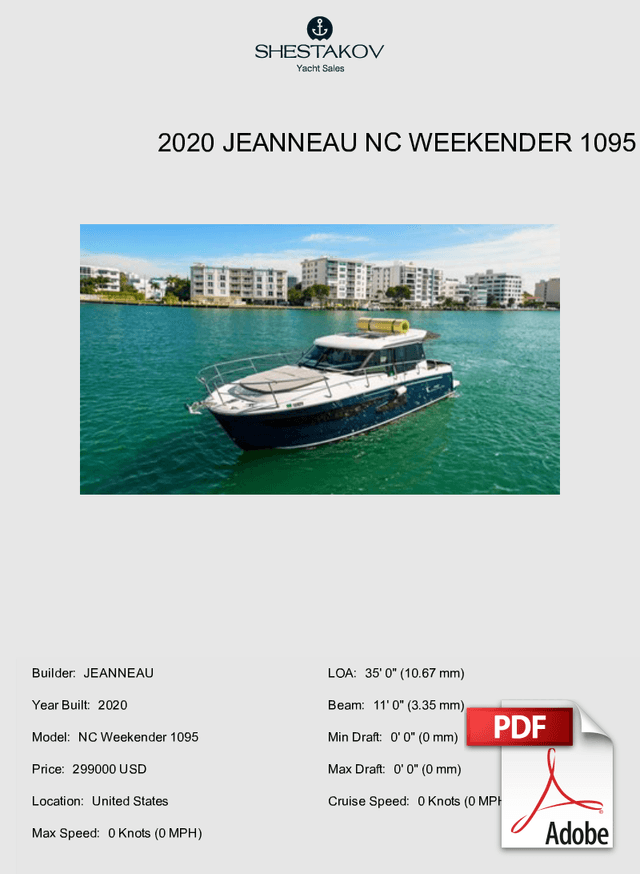 2020 Jeanneau NC Weekender 1095 - NC Weekender 1095 - 2020