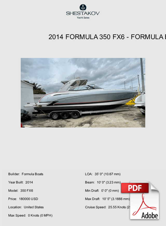 2014 Formula 350 FX6 - 350 FX6 - 2014