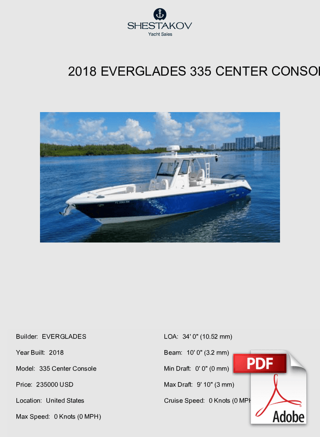 2018 Everglades 335 Center Console - 335 Center Console - 2018