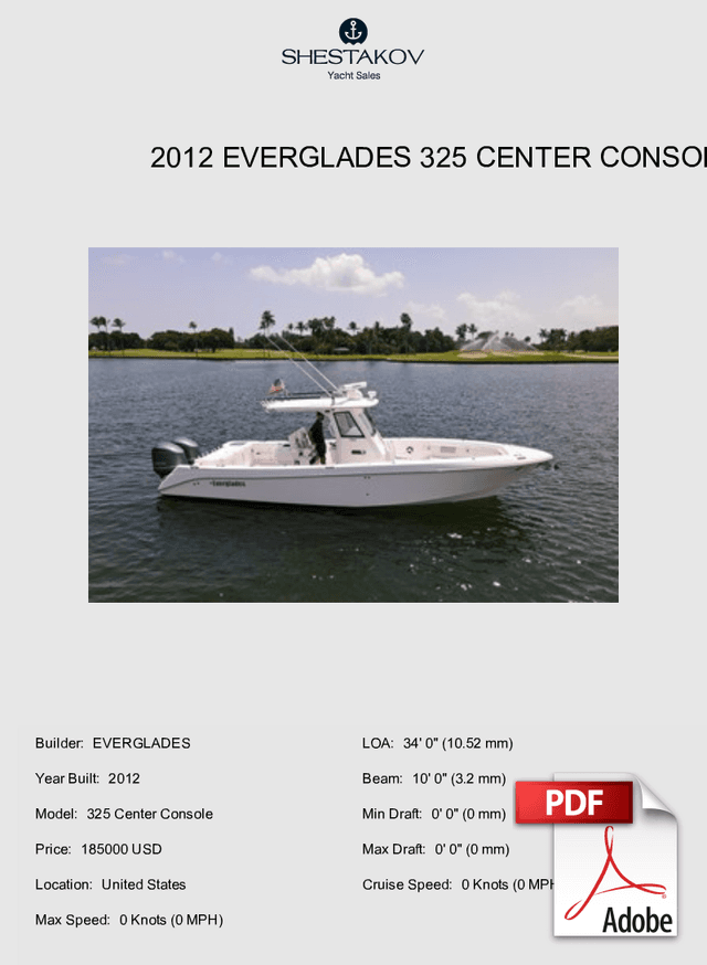 2012 Everglades 325 Center Console - 325 Center Console - 2012