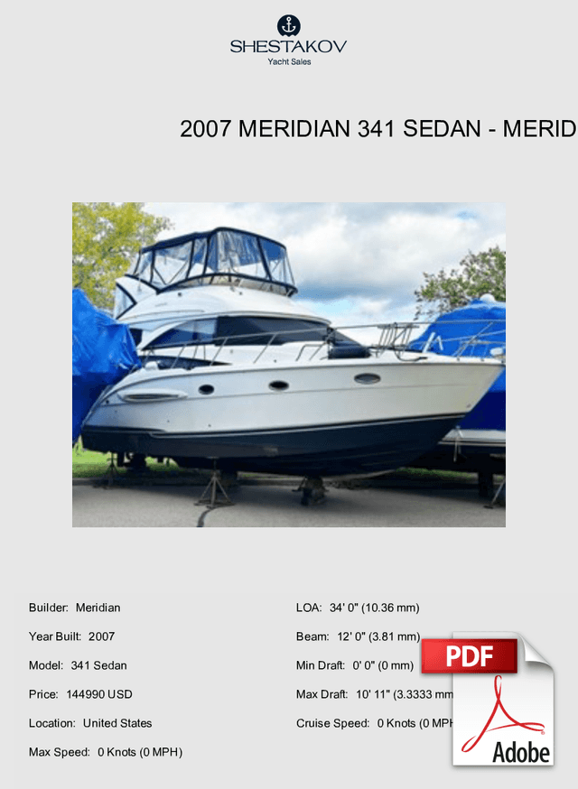 2007 Meridian 341 Sedan - 341 Sedan - 2007