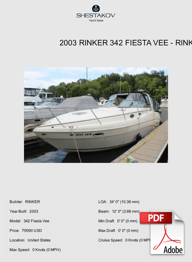 2003 Rinker 342 Fiesta Vee - 342 Fiesta Vee - 2003