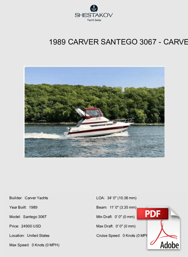 1989 Carver Santego 3067 - Santego 3067 - 1989