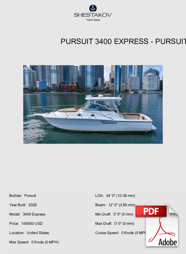 Pursuit 3400 Express - 3400 Express - 2002