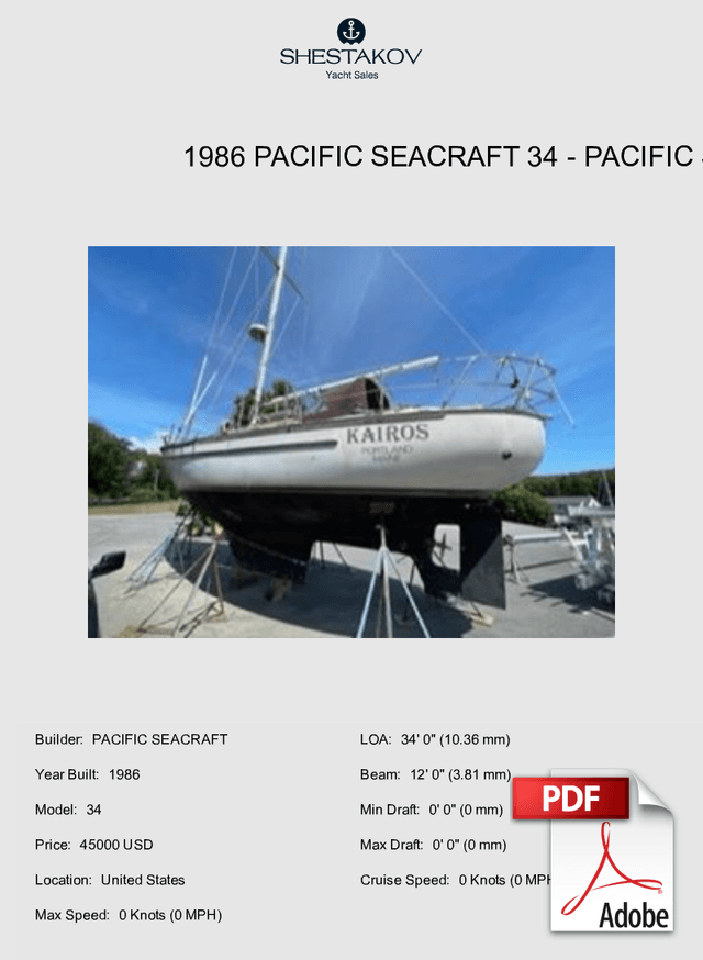 1986 Pacific Seacraft 34 - 34 - 1986