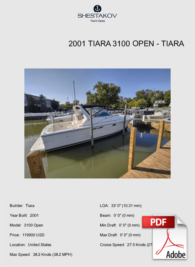 2001 Tiara 3100 Open - 3100 Open - 2001