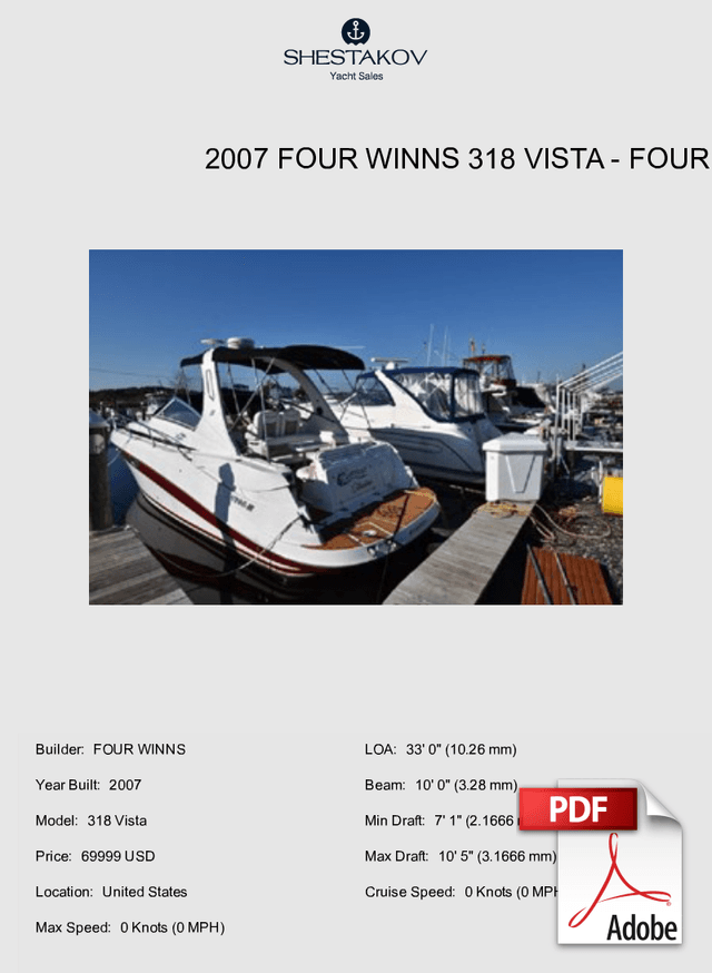 2007 Four Winns 318 Vista - 318 Vista - 2007