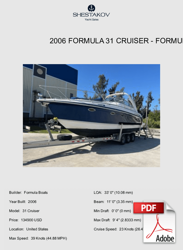 2006 Formula 31 Cruiser - 31 Cruiser - 2006